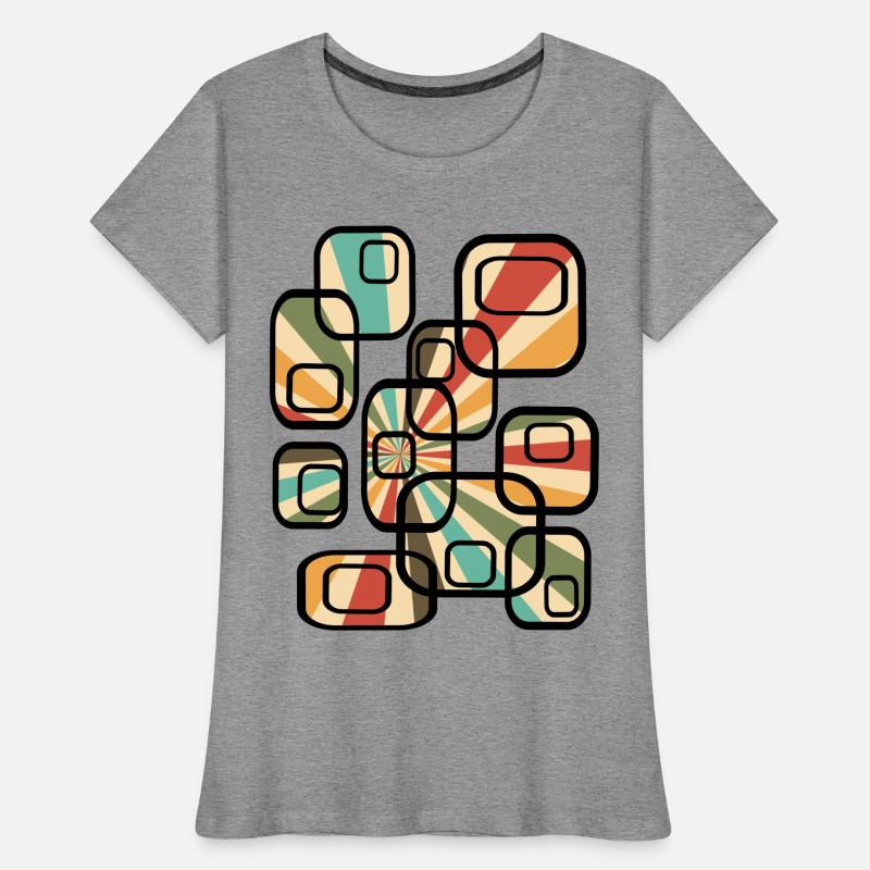 70s wallpaper pattern cuboid retro pattern Women's Premium Organic T-Shirt