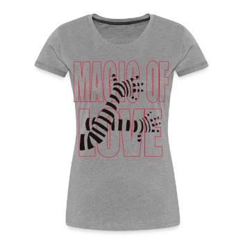 Magic of Love – Bold Romantic Statement Design - Frauen Premium Bio T-Shirt - Grau meliert - Vorne - Mia (176cm)