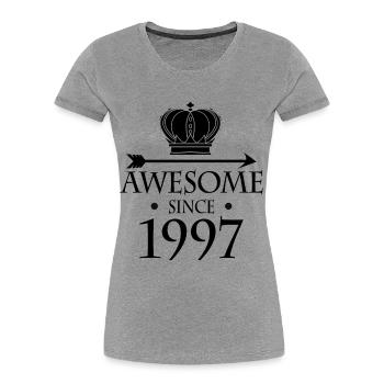 Born in 1997 - Fantastic since 1997 - Women's Premium Organic T-Shirt - heather grey - Front - Mia (176cm)