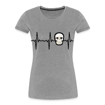 Skull Skeleton Skeleton Body Pulse Pulse - Women's Premium Organic T-Shirt - heather grey - Front - Mia (176cm)