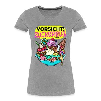 Naschkatzen Konditor Cupcake Statement Süßigkeiten - Frauen Premium Bio T-Shirt - Grau meliert - Vorne - Mia (176cm)