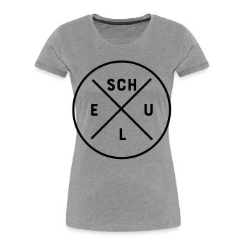 Schule - Frauen Premium Bio T-Shirt - Grau meliert - Vorne - Mia (176cm)