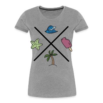 Design für den Sommer - Frauen Premium Bio T-Shirt - Grau meliert - Vorne - Mia (176cm)