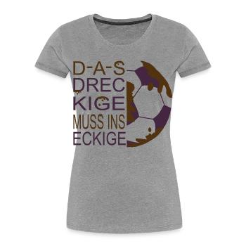 Schlamm Fußball - Frauen Premium Bio T-Shirt - Grau meliert - Vorne - Mia (176cm)