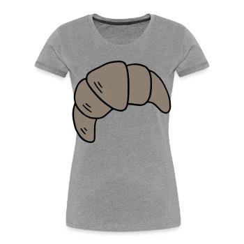 Croissant - Frauen Premium Bio T-Shirt - Grau meliert - Vorne - Mia (176cm)