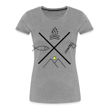 Fun gift for anglers - Women's Premium Organic T-Shirt - heather grey - Front - Mia (176cm)