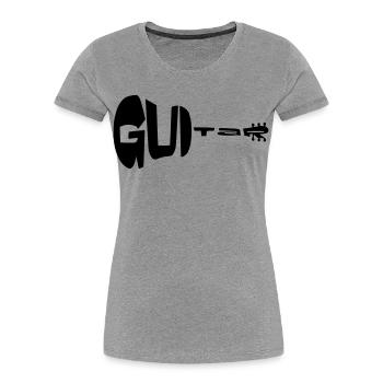 Gitarre in Form einer Gitarre * - Frauen Premium Bio T-Shirt - Grau meliert - Vorne - Mia (176cm)