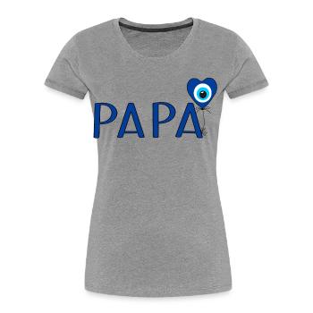 Papa mit Nazar Luftballon - Frauen Premium Bio T-Shirt - Grau meliert - Vorne - Mia (176cm)