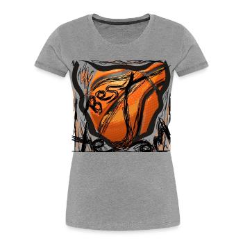 Basket-ball - T-shirt bio Premium Femme - gris chiné - Devant - Mia (176cm)