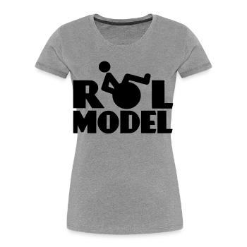Every wheelchair user is a role model * - Women's Premium Organic T-Shirt - heather grey - Front - Mia (176cm)