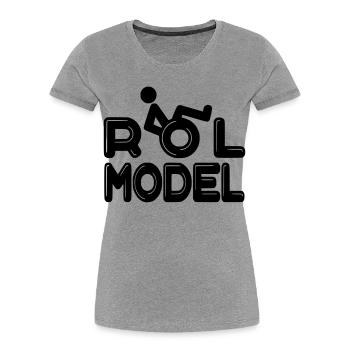 Every wheelchair user is a role model # - Women's Premium Organic T-Shirt - heather grey - Front - Mia (176cm)