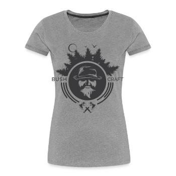 Bushcraft Nature Icon Survival Outdoor Symbol Forest - T-shirt bio Premium Femme - gris chiné - Devant - Mia (176cm)