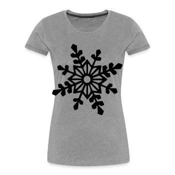 Black snowflake - Women's Premium Organic T-Shirt - heather grey - Front - Mia (176cm)