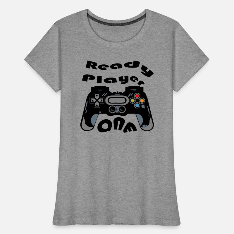 Retro-Controller Silhouette Frauen Premium Bio T-Shirt