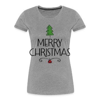 Merry Christmas - Women's Premium Organic T-Shirt - heather grey - Front - Mia (176cm)