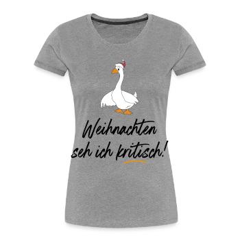 Lustige vegetarische Sprüche zu Weihnachten - Frauen Premium Bio T-Shirt - Grau meliert - Vorne - Mia (176cm)