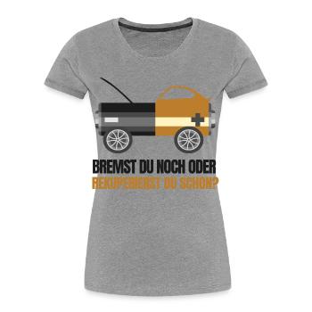 E-Autofahrer - Frauen Premium Bio T-Shirt - Grau meliert - Vorne - Mia (176cm)