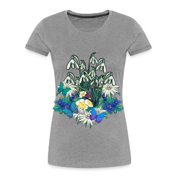 Spring Garden Nature Nature lover Gardener Ecology - Women's Premium Organic T-Shirt - heather grey - Front - Mia (176cm)