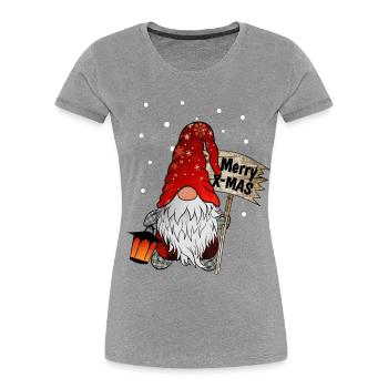Christmas Dwarf Christmas Gnome - Women's Premium Organic T-Shirt - heather grey - Front - Mia (176cm)