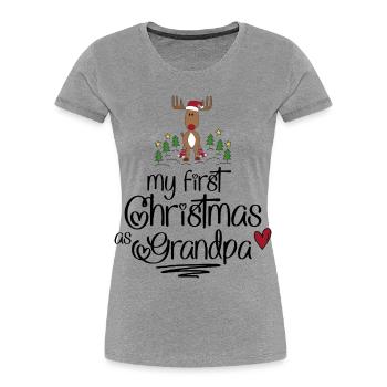 Cadeaux amusants pour grand-père pour Noël - T-shirt bio Premium Femme - gris chiné - Devant - Mia (176cm)