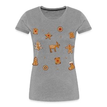 Gingerbread Cookies Spekulatius - Women's Premium Organic T-Shirt - heather grey - Front - Mia (176cm)