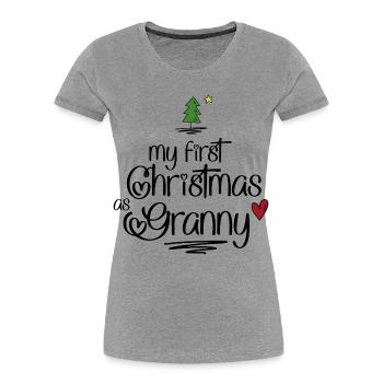 My first Christmas as Granny - Women's Premium Organic T-Shirt - heather grey - Front - Mia (176cm)