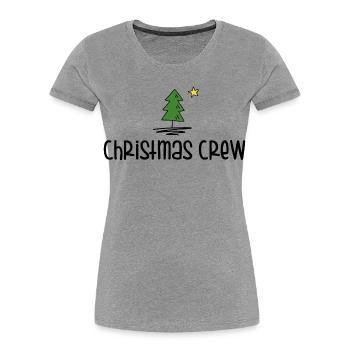 Christmas Crew - Women's Premium Organic T-Shirt - heather grey - Front - Mia (176cm)