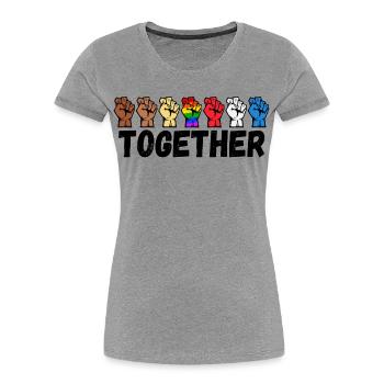 Stolz Lgbt Spruch Pride Homosexuell Beziehung Gay - Frauen Premium Bio T-Shirt - Grau meliert - Vorne - Mia (176cm)