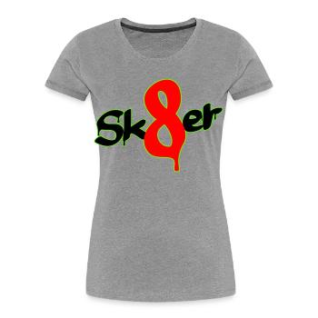 Sk8er - Frauen Premium Bio T-Shirt - Grau meliert - Vorne - Mia (176cm)