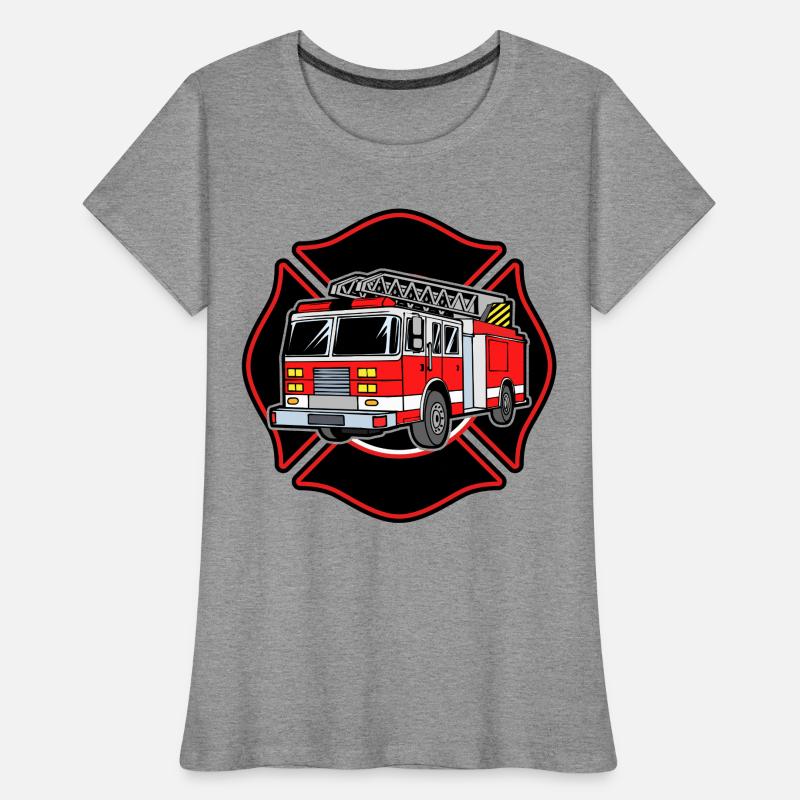 Fire brigade fire engine fire protection extinguishing work Women's Premium Organic T-Shirt