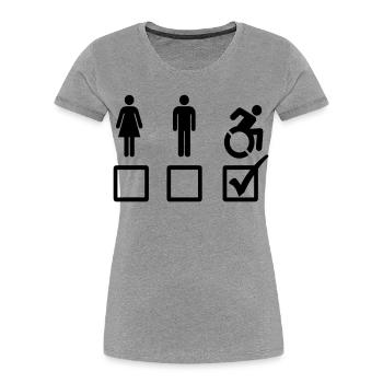 All wheelchair users are suitable* - Women's Premium Organic T-Shirt - heather grey - Front - Mia (176cm)