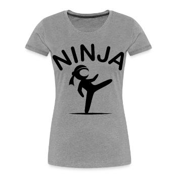 Ninja Arts Martiaux Fighter Symbol Cartoon Icône de bande dessinée - T-shirt bio Premium Femme - gris chiné - Devant - Mia (176cm)