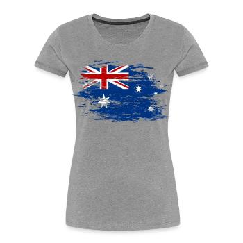 Australia flag used - Women's Premium Organic T-Shirt - heather grey - Front - Mia (176cm)