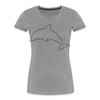 Dauphin - T-shirt bio Premium Femme - gris chiné - Devant - Mia (176cm)