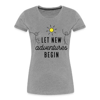 Adventure or new beginning - Women's Premium Organic T-Shirt - heather grey - Front - Mia (176cm)