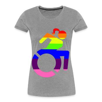 Rollstuhlmädchen LGBTQ-Symbol # - Frauen Premium Bio T-Shirt - Grau meliert - Vorne - Mia (176cm)