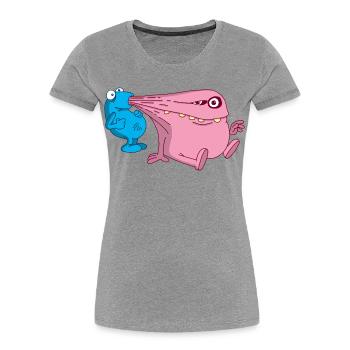 Energy vacuum cleaner monster - Women's Premium Organic T-Shirt - heather grey - Front - Mia (176cm)