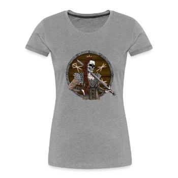 Vikingmaidwith shield - Women's Premium Organic T-Shirt - heather grey - Front - Mia (176cm)