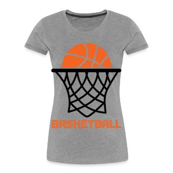 Basketball Basketballer - Frauen Premium Bio T-Shirt - Grau meliert - Vorne - Mia (176cm)