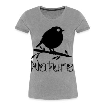 Nature wakes up (black) - Women's Premium Organic T-Shirt - heather grey - Front - Mia (176cm)