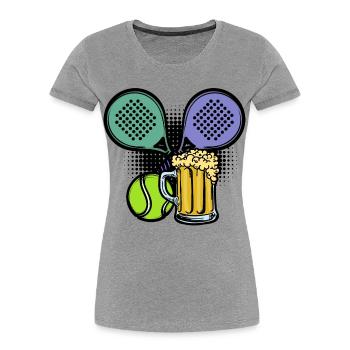 Schläger Padel Bälle Spieler Padelspiel Sportart - Frauen Premium Bio T-Shirt - Grau meliert - Vorne - Mia (176cm)