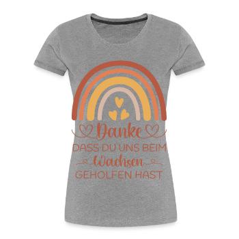 Erzieherin Danke Abschied Kita Kindergarten  - Frauen Premium Bio T-Shirt - Grau meliert - Vorne - Mia (176cm)