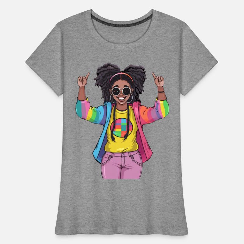 Conception colorée de l’amitié arc-en-ciel T-shirt bio Premium Femme
