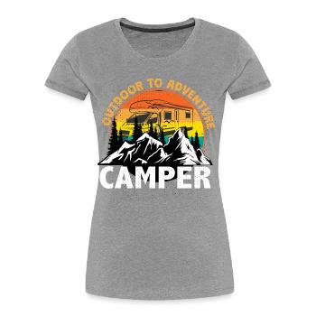 Camper Camping Urlaub Geschenk - Frauen Premium Bio T-Shirt - Grau meliert - Vorne - Mia (176cm)