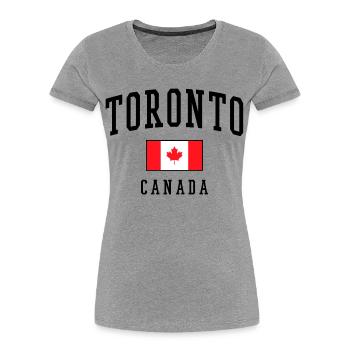 Idée cadeau pour le design du drapeau du Canada à Toronto - T-shirt bio Premium Femme - gris chiné - Devant - Mia (176cm)