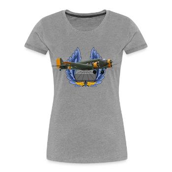 Ju-52 - Women's Premium Organic T-Shirt - heather grey - Front - Mia (176cm)