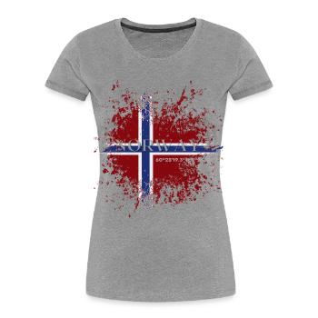 Flag of Norway grunge - Women's Premium Organic T-Shirt - heather grey - Front - Mia (176cm)