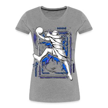Basketballer - Basketball - Basketballspieler Dunk - Frauen Premium Bio T-Shirt - Grau meliert - Vorne - Mia (176cm)