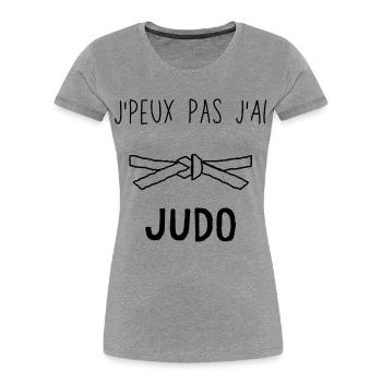 J Peux Pas J Ai Judo - T-shirt bio Premium Femme - gris chiné - Devant - Mia (176cm)
