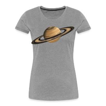 Saturn Planet Rings - Women's Premium Organic T-Shirt - heather grey - Front - Mia (176cm)